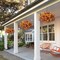 Artificial Fake Hanging Baskets Flowers for Outdoors Spring Decoration, Faux Silk Daisy Plants UV Resistant Look Real Outside Yard Patio Front Porch Garden Balcony Home Decor (Orange Yellow Brown) 15.7"D x 15.7"W x 19.7"H